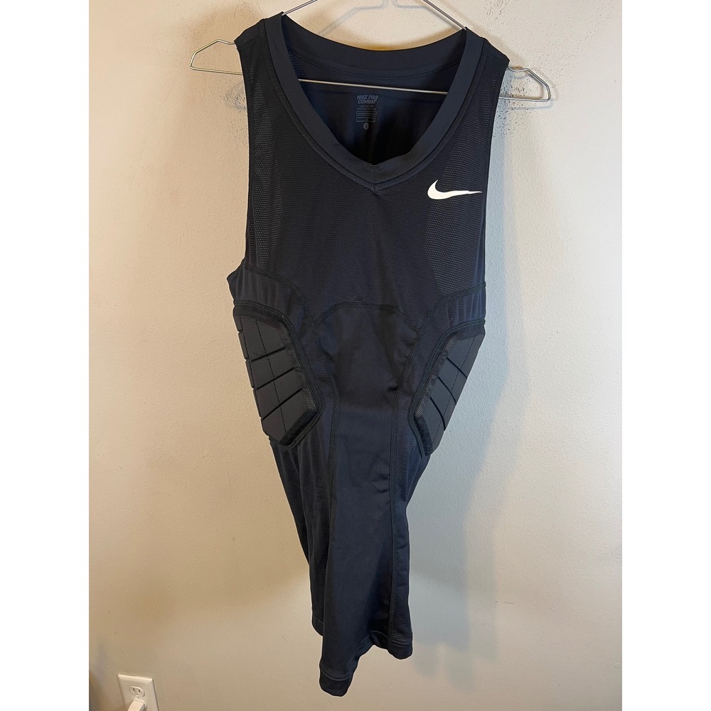 Nike Mens Padded Tank Top Pro Combat Hyperstrong Rib Protection Black Size L